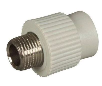 Муфта комбинированная нар.рез. 20х3/4" Damento серый (10/220)