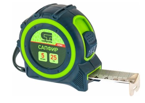 Рулетка СИБРТЕХ "Сапфир" 5м х 25мм