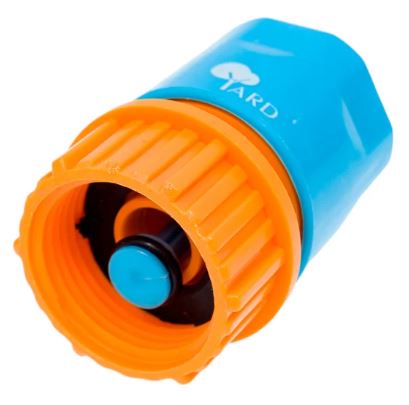 Соединитель быстросъемный, с аквастопом, для шланга,  пластиковый, внутренняя резьба, 3/4"