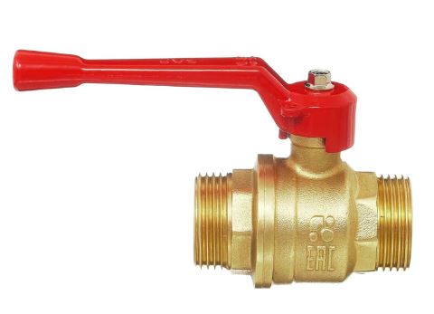 Кран шаровой БАЗ 3/4" Н-Н ручка штуцер-штуцер латунь 11Б27П 1 Ду20 А 32 (1/50)