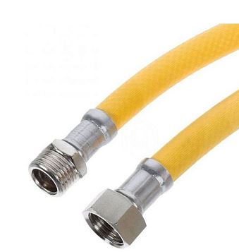 Газовая подводка,  желтая 1/2" г/ш 250 см ELKA 10*15  (1/50)