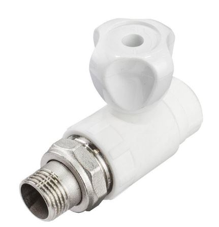 Кран шаровой д/радиаторов прямой 25х3/4" Damento белый (5/90)