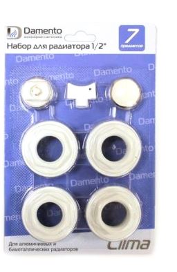 Набор  для подключения радиатора Damento Clima 1/2" 7 предметов ,без кронштейнов (1/40)