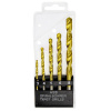 72383 Набор нитридтитановых сверл по металлу, 3-4-5-6-8 мм, HSS, 5 шт., пласт. кор. цил. хвост.// Matrix