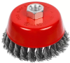 Щетка-крацовка чашечная, витая стельная проволока, посадочная гайка М14, 100мм, (шт.), шт