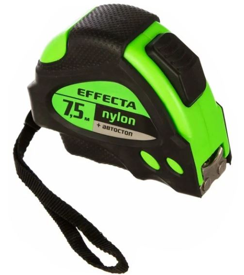 Рулетка "EFFECTA"  Nylon  автостоп,  с магнитом   7,5м/25мм  587525