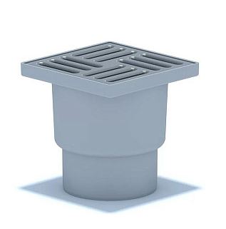 Трап вертикальный, выпуск 110 мм, не регулируемый, решетка нерж. 150х150мм, сухой затвор АНИ TQ1212 (1/8)