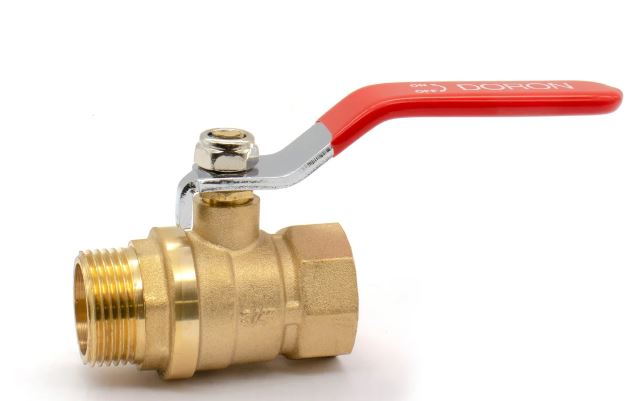 Кран шаровой DORON  1/2" В-Н ручка гайка-штуцер (10/160)