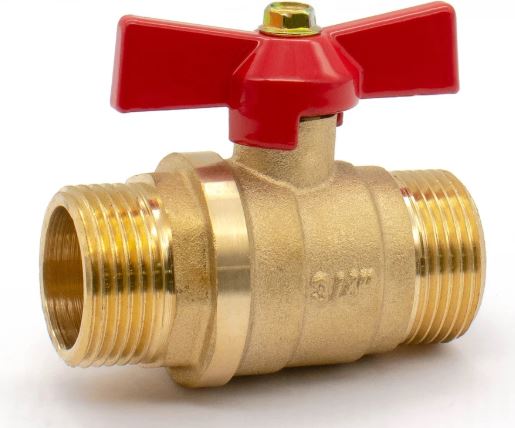 Кран шаровой DORON  1/2" Н-Н бабочка штуцер-штуцер (10/200)