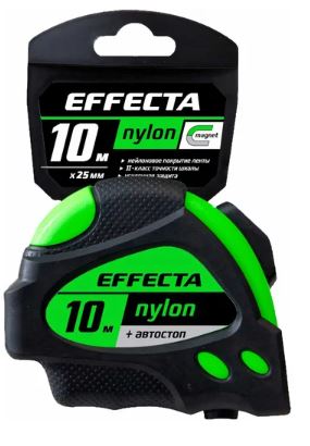 Рулетка "EFFECTA"  Nylon  автостоп,  с магнитом  10м/25мм  581025