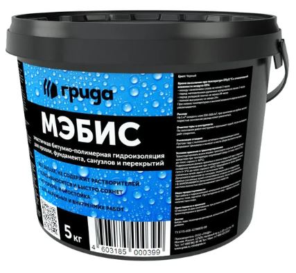 Мастика битумно-полимерная 5кг "Мэбис" ГРИДА