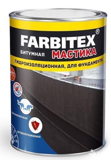 Мастика FARBITEX битумная для фундамента 2 кг