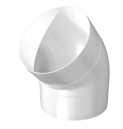 Колено круглое пластик "10ККП", 45°,  D100/ERA (1/40)