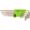 Набор ключей имбусовых  Tamper-Torx, 9 шт: TTT10-T50,  45x, закаленные, удлиненные, никель.//Сибртех