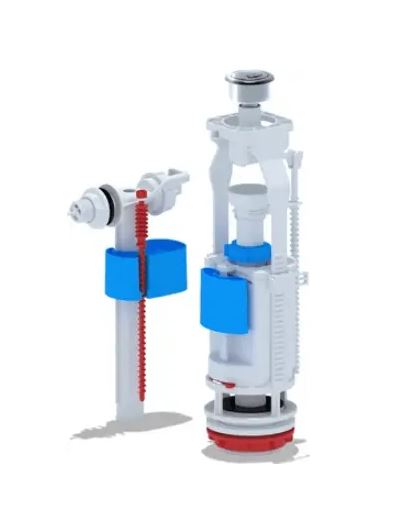 Арматура, боковая подводка, кнопка хром, пластик, WC6050M (1/20)