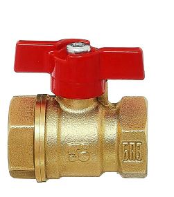 Кран шаровой БАЗ 3/4" В-В бабочка гайка-гайка латунь 11Б 27 п1 Ду 20 А 30/1 (1/50)