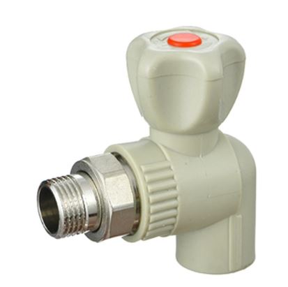 Кран шаровой д/радиаторов угловой 20х1/2" Damento серый (5/100)