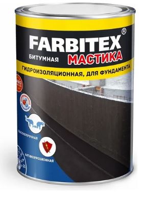 Мастика FARBITEX битумная для фундамента 4 кг