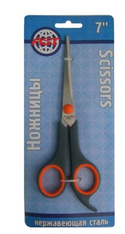 Ножницы универсальные AST 7" (17,8см) ручка пластик, арт.SC-26, BL