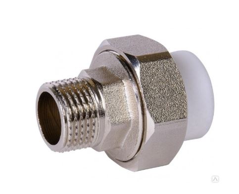 Муфта комбинированная нар.рез. 25х1" Damento белый (10/120)