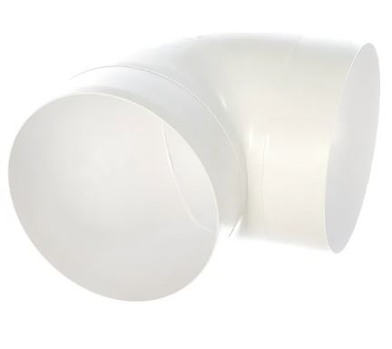 Колено круглое пластик "12,5ККП", 90°, D125/ERA (1/18)