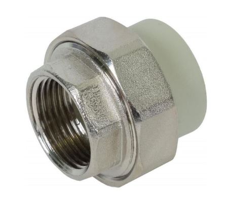 Муфта комбинированная разъёмная вн.рез. 20х 1/2" Damento серый (10/250)