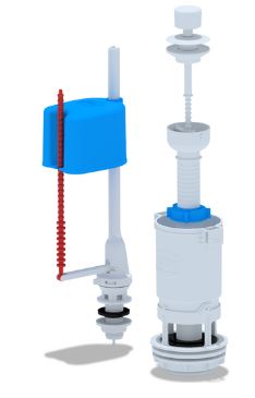 Арматура, нижняя подводка, шток, ручка белая, пластик, WC4550 (1/20)