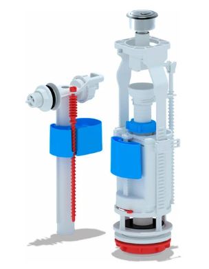 Арматура, боковая подводка, двухрежимная, кнопка хром, пластик, WC3050M (1/20)