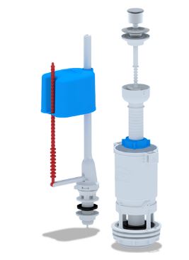 Арматура, нижняя подводка, шток, ручка хром, пластик, WC4550M (1/20)