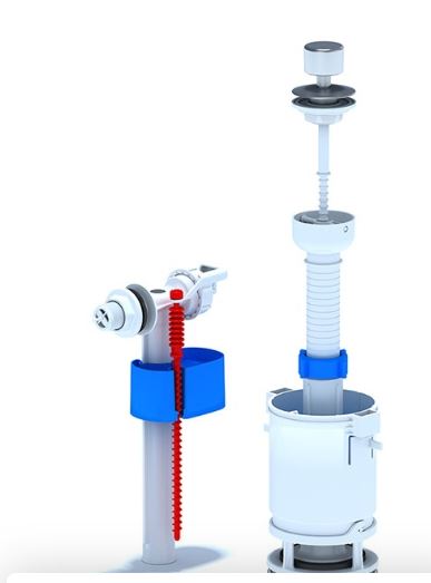 Арматура, боковая подводка, шток, ручка хром, пластик, WC4050M (1/20)