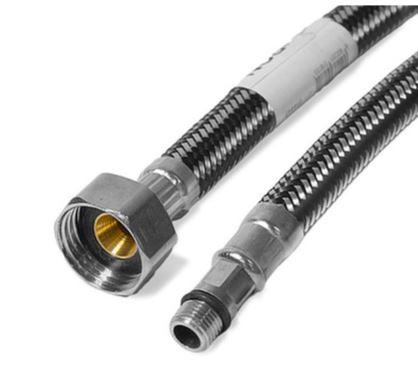 Подводка д/смесит  DORON с оплетением из нержавейки и фибро-нейлона 1/2 М10  40 см короткая (5/250)