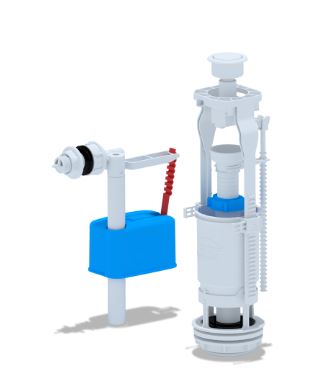 Арматура, боковая подводка, кнопка белая, пластик, WC6050 (1/20)