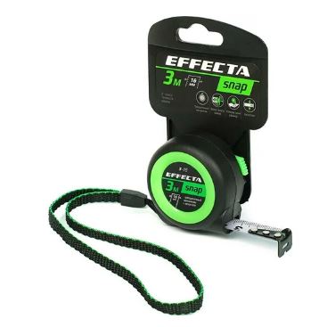 Рулетка "EFFECTA"   Snap  автостоп   3м/16мм   560316