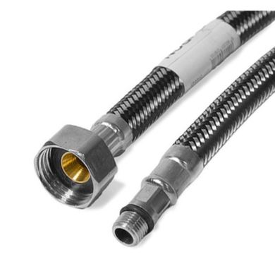 Подводка д/смесит  DORON с оплетением из нержавейки и фибро-нейлона 1/2 М10 100 см короткая (5/100)