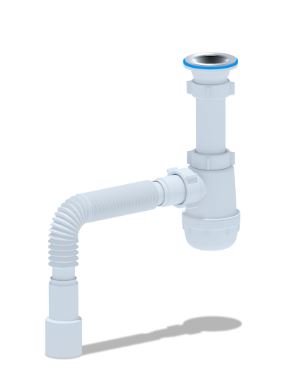 Сифон бутылочный 1 1/2" чашка Ø70мм, гибкая труба Ø40/50мм АНИ ГРОТ А0115 (1/25)