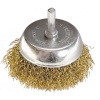 Щетка для дрели, 50 мм, чашка со шпилькой, латунированная витая проволока MATRIX 74475