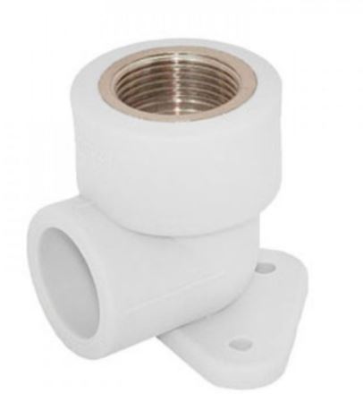 Угольник комбинированный вн.рез. 20*1/2 с креплением Damento белый  (20/100)