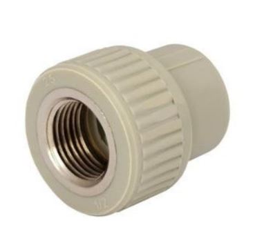 Муфта комбинированная вн.рез. 32х1 1/4" Damento серый (5/100)