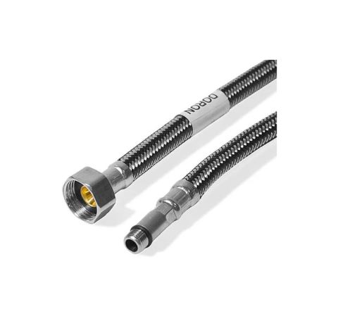 Подводка д/смесит  DORON с оплетением из нержавейки и фибро-нейлона 1/2 М10 120 см длинная (5/80)