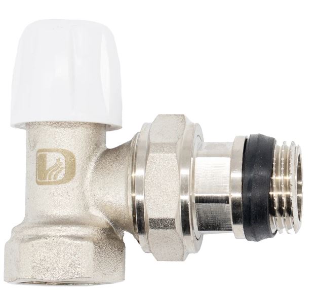 Клапан нижний радиаторный угловой с уплотнительным кольцом 1/2" В-Н Damento Clima (5/40)