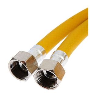 Газовая подводка,  желтая 1/2" г/г 180 см ELKA 10*15  (1/60)