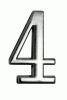 Цифра дверная АЛЛЮР "4" на клеевой основе  хром (600,20) блистер