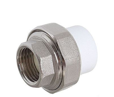 Муфта комбинированная разъёмная вн.рез. 25х1" Damento белый (10/120)