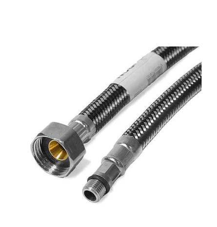 Подводка д/смесит  DORON с оплетением из нержавейки и фибро-нейлона 1/2 М10 120 см короткая (5/80)