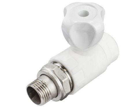Кран шаровой д/радиаторов прямой 20х1/2" Damento белый (10/100)