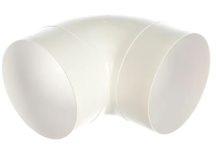 Колено круглое пластик "10ККП", 90°, D100/ERA (1/32)