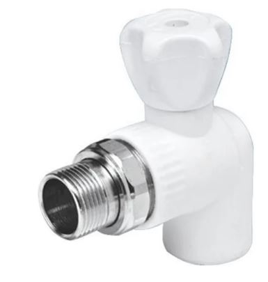 Кран шаровой д/радиаторов угловой 20х1/2" Damento белый (5/100)